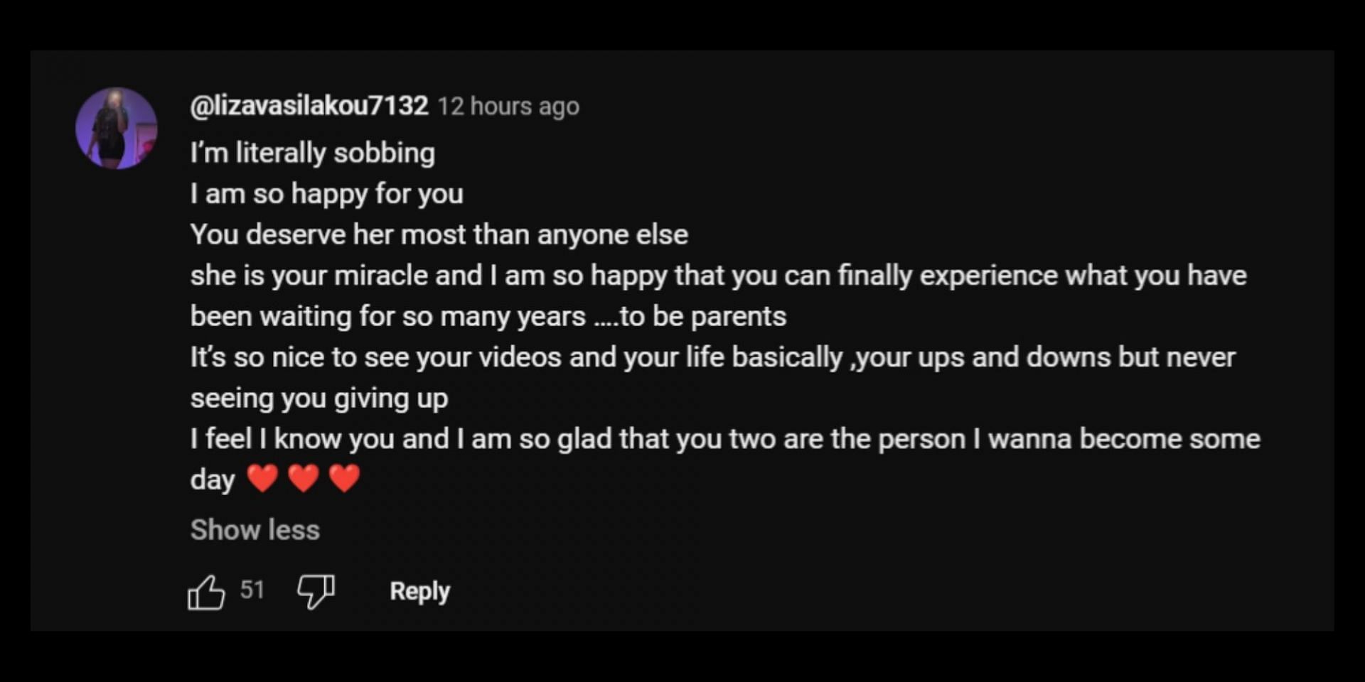 Fans and viewers congratulate Bella and Dallin Lambert on welcoming their daughter. (Image via YouTube/@DELLAVLOGS)
